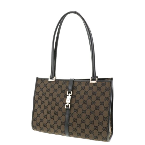 1240009000067 2 Gucci GG Canvas Jackie Tote Bag Black