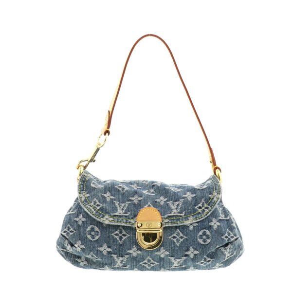 1240009000549 1 Louis Vuitton Mini Pleaty Shoulder Bag Monogram Denim Blue