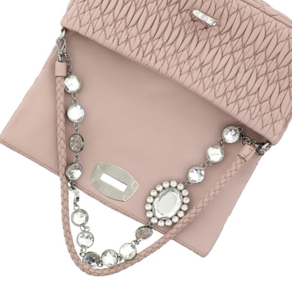 1240009000656 4 Miu Miu Nappa Crystal Bijou Shoulder Bag Beige