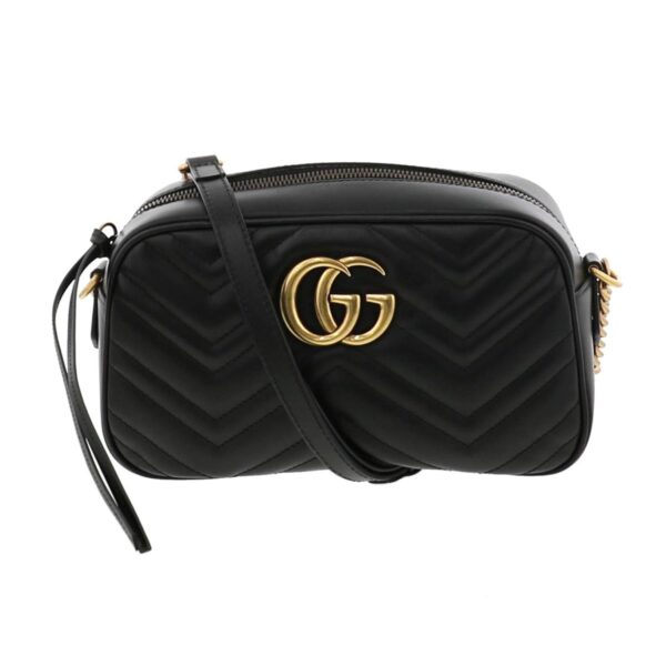 1240009002522 1 Gucci GG Marmont Quilting Shoulder Bag Black