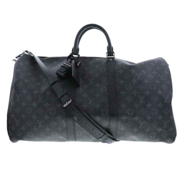 1240009003022 1 Louis Vuitton Keepall Bandolier 55 Bag Monogram Eclipse