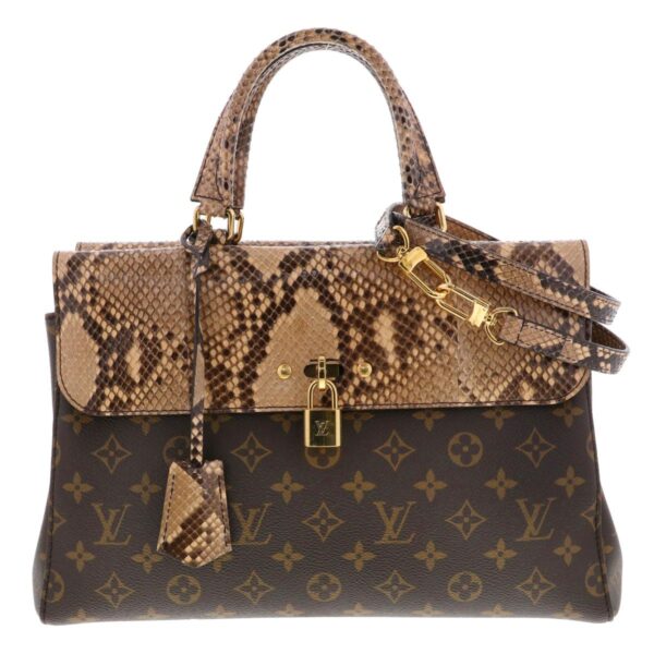 1240009004213 1 1 Louis Vuitton Venus Handbag Monogram Python Brown