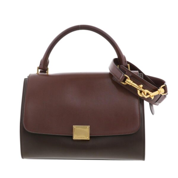 1240009004604 1 Celine Trapeze Small 2WAY Shoulder Bag Brown