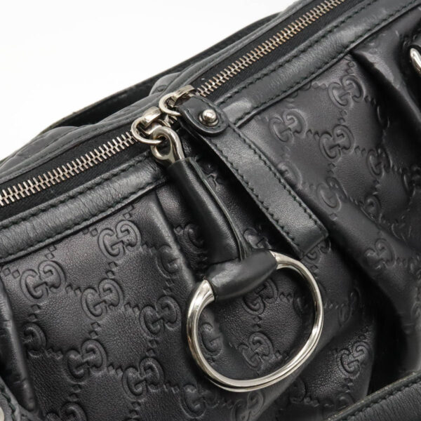 12400191 6 Gucci Guccisima Icon Bit Handbag 2way Leather Black