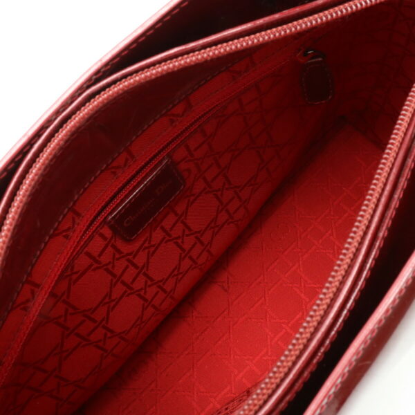 12400320 4 Christian Dior Maris Pearl Handbag 2WAY Enamel Leather Red