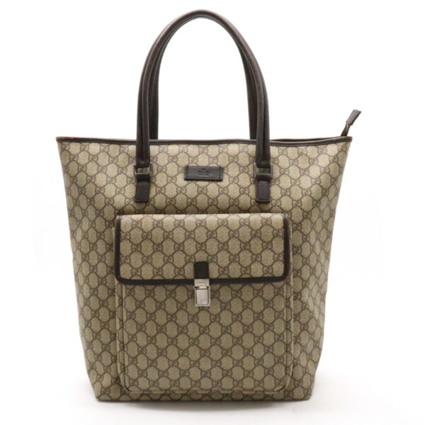 12400325 1 Gucci GG Supreme Large Tote Bag Leather Khaki