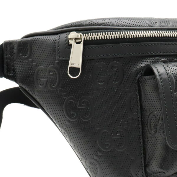 12400474 6 Gucci GG Embossed Waist Bag Leather Black