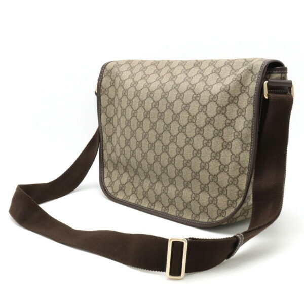 12400564 2 Gucci GG Supreme Messenger Bag Crossbody Leather Beige Brown