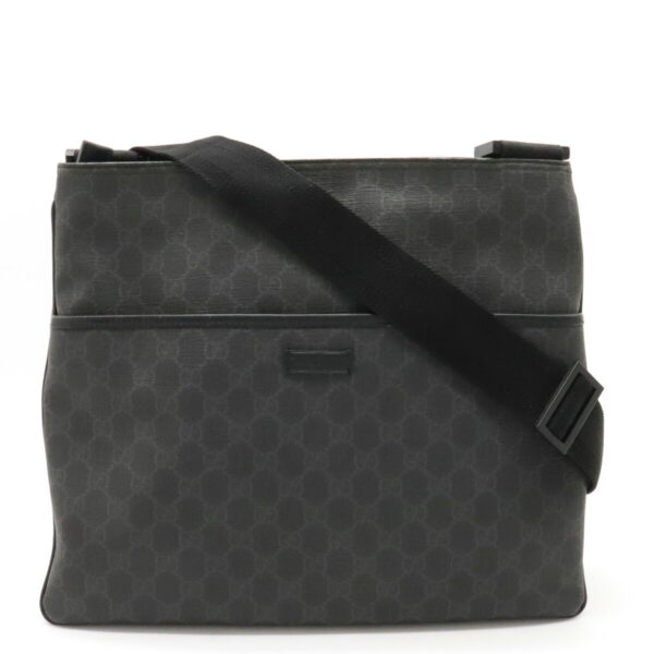 12400769 1 Gucci GG Supreme Shoulder Bag Leather Black