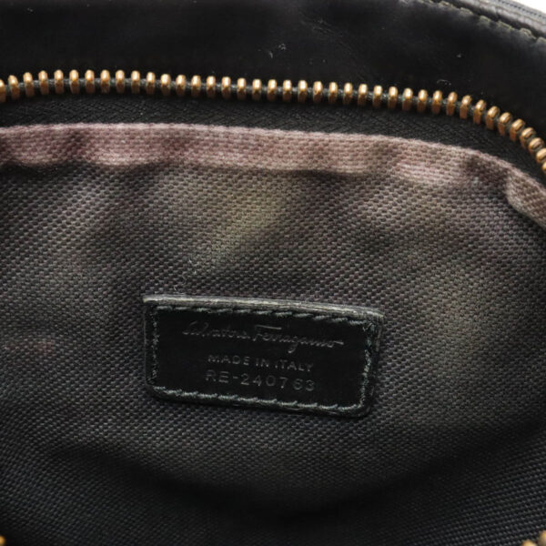 12400922 6 Salvatore Ferragamo Gancini Shoulder Bag Nylon Leather Black