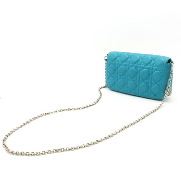 12400926 2 Christian Dior Miss Dior Cannage Lock Chain Wallet Turquoise Blue