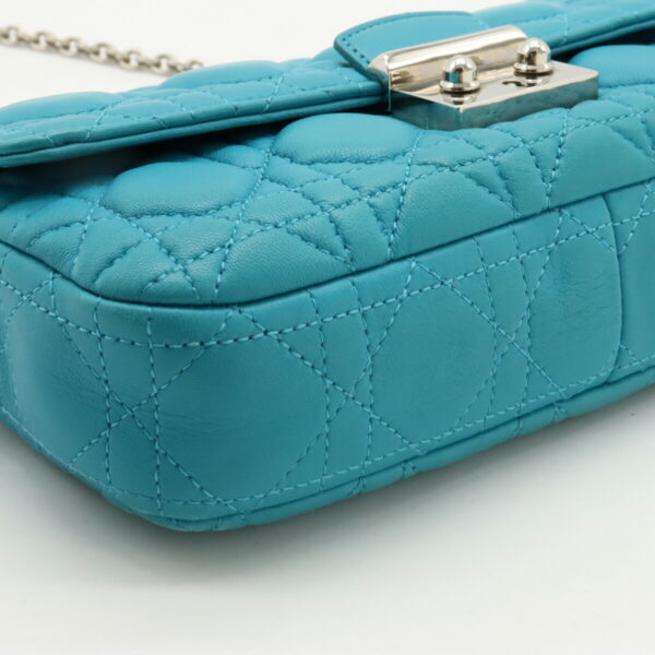 12400926 3 Christian Dior Miss Dior Cannage Lock Chain Wallet Turquoise Blue