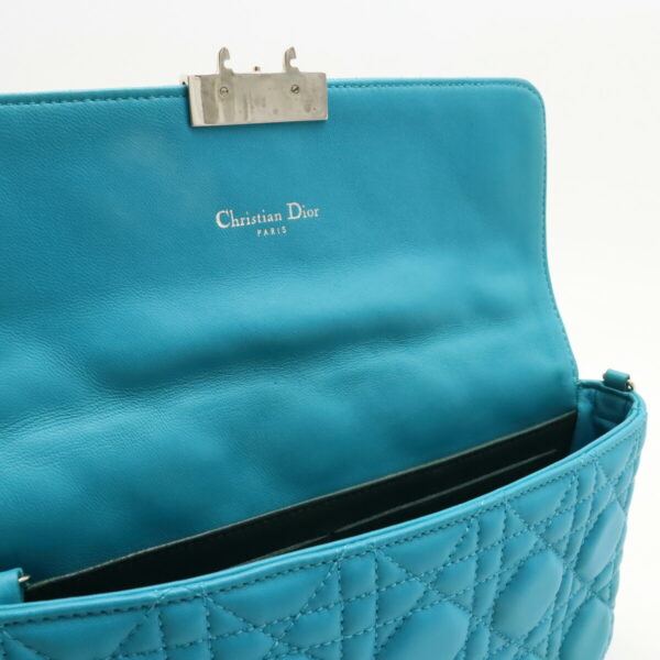 12400926 5 Christian Dior Miss Dior Cannage Lock Chain Wallet Turquoise Blue