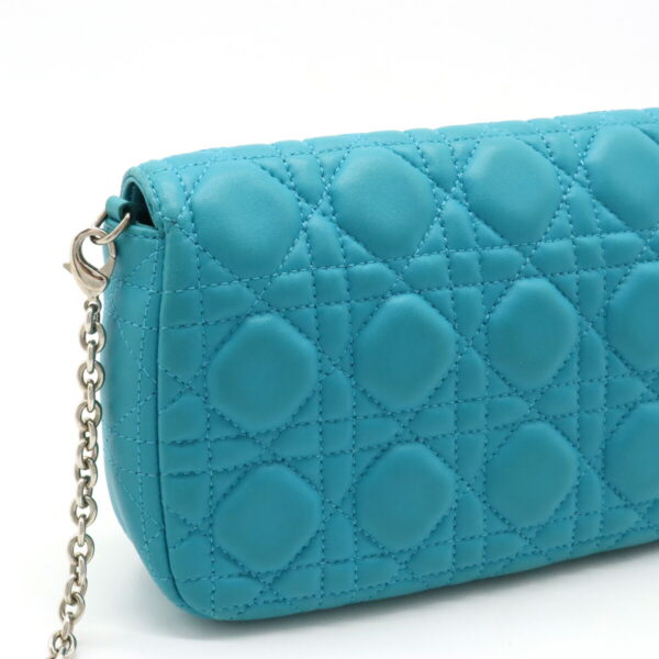 12400926 7 Christian Dior Miss Dior Cannage Lock Chain Wallet Turquoise Blue