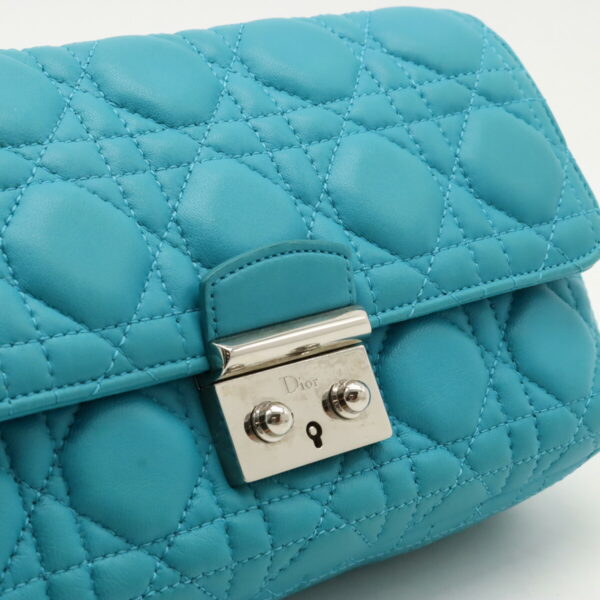 12400926 8 Christian Dior Miss Dior Cannage Lock Chain Wallet Turquoise Blue