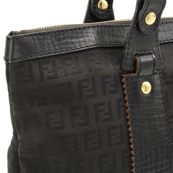 12401123 6 Fendi Zucchino Tote Bag Leather Black