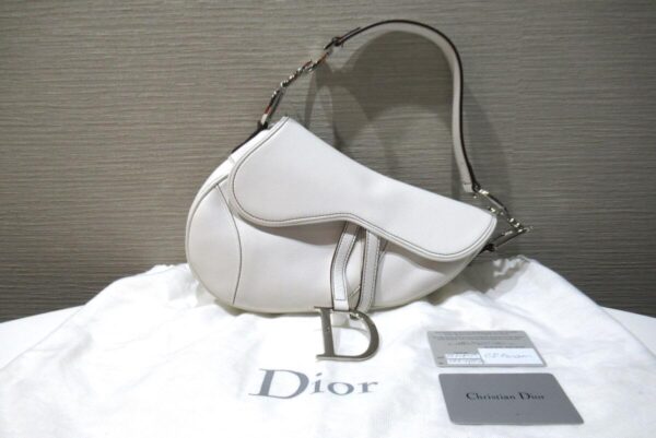 12402958 Christian Dior Saddle Bag White