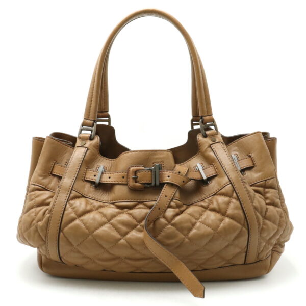 12410541 1 Burberry Quilted Tote Bag Leather Brown