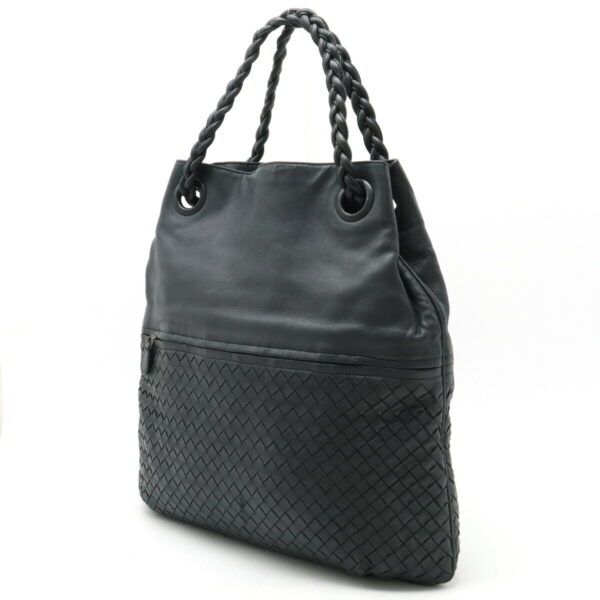 12410712 2 Bottega Veneta Intrecciato Tote Leather Dark Gray