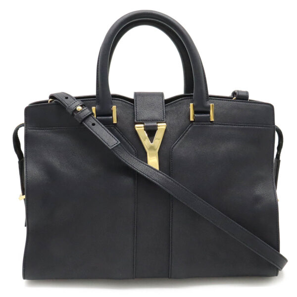 12410755 1 Yves Saint Laurent Y Line Cabas Chic Handbag Leather Black