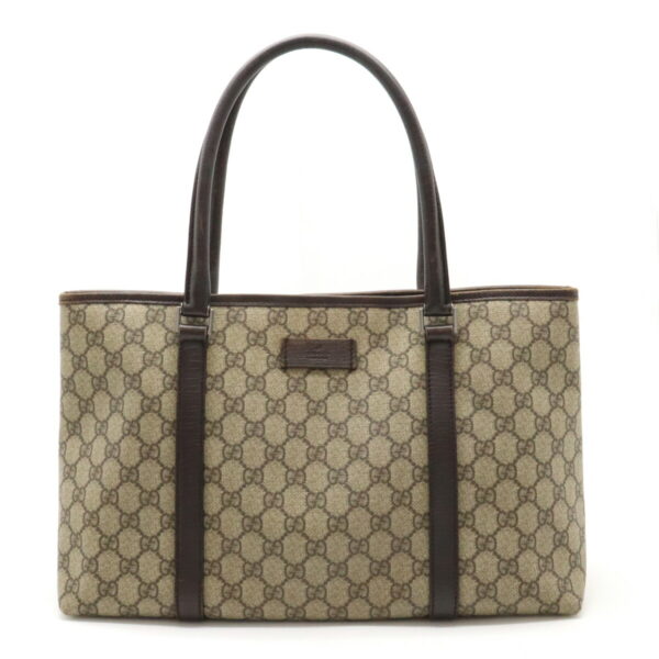 12411044 1 Gucci GG Supreme Tote Bag Leather Khaki Brown