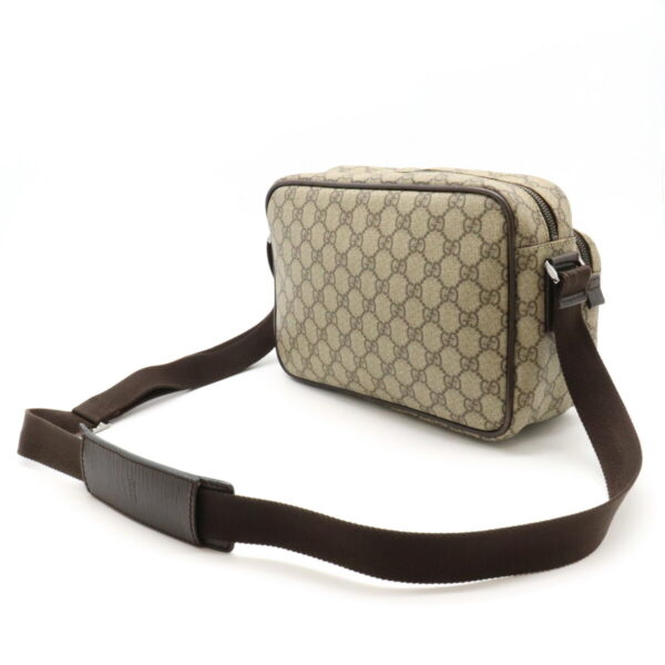 12411045 2 Gucci GG Supreme Shoulder Bag Leather Khaki Brown