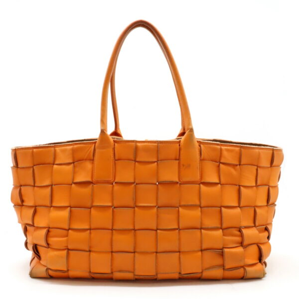 12411171 1 Bottega Veneta Maxi Intrecciato Tote Leather Orange