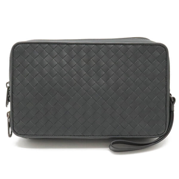 12420189 1 Bottega Veneta Intrecciato Clutch Leather Gray