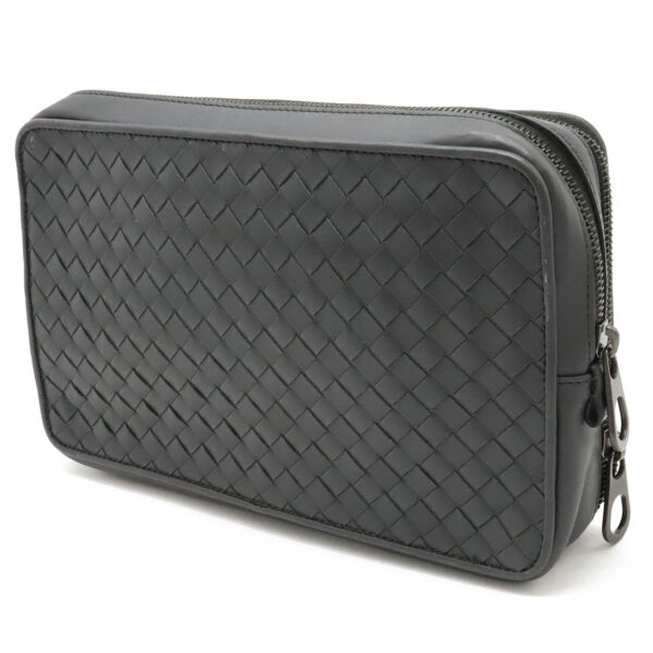 12420189 2 Bottega Veneta Intrecciato Clutch Leather Gray