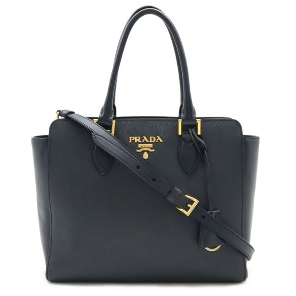 12420191 1 Prada Saffiano Handbag Saffiano Leather Navy Blue