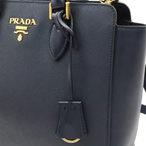 12420191 8 Prada Saffiano Handbag Saffiano Leather Navy Blue