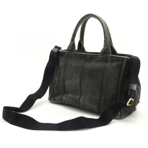 12420283 2 Prada Canapa Tote Bag Denim Canvas Nero Black