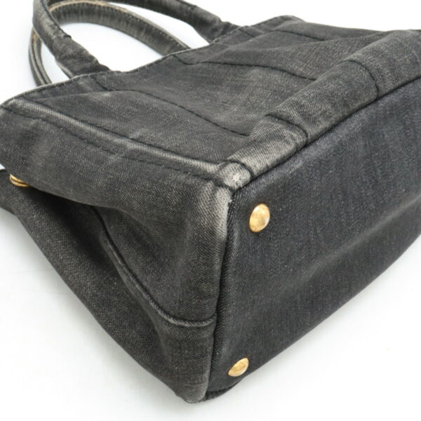 12420283 3 Prada Canapa Tote Bag Denim Canvas Nero Black