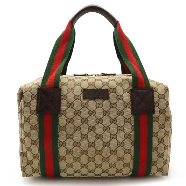 12420300 1 Gucci GG Sherry Line Mini Bag Leather Beige