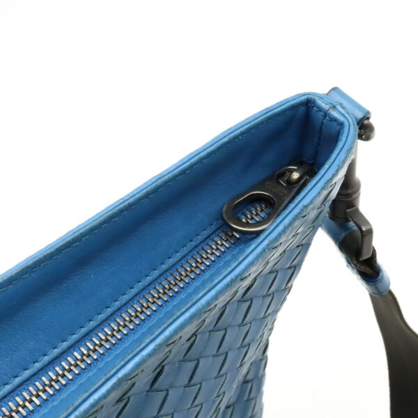 12420574 7 Bottega Veneta Intrecciato Crossbody Leather Blue