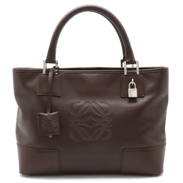 12420588 1 Loewe Fusta Anagram Amazona Tote Bag Leather Brown