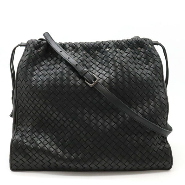 12420736 1 Bottega Veneta Intrecciato Shoulder Leather Black