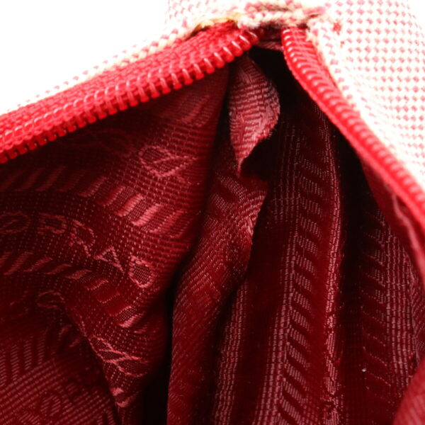 12420913 7 Prada Sports Accessory Pouch Canvas Nylon Red Beige