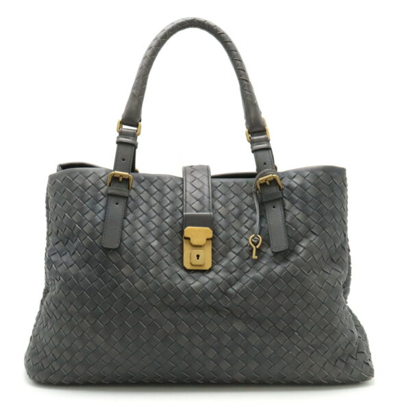 12420921 1 Bottega Veneta Intrecciato Rome Tote Leather Gray