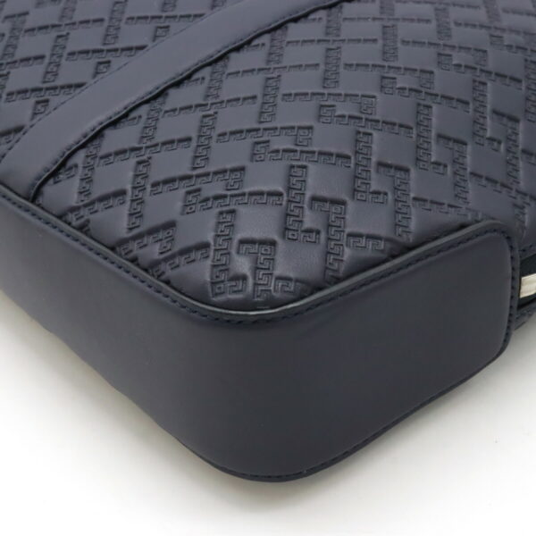 12430282 3 Versace Briefcase Business Bag 2way Leather Navy