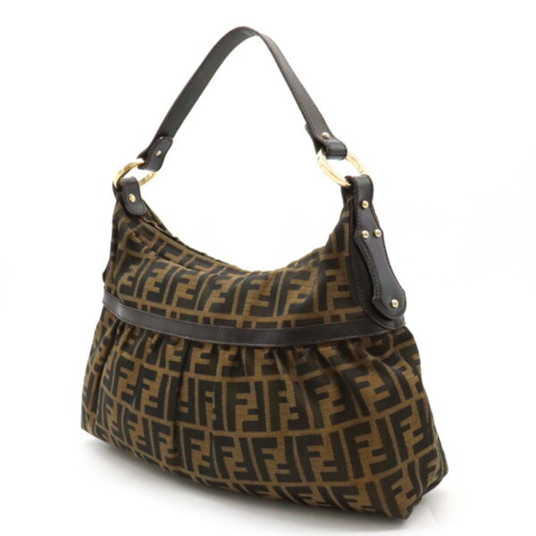 12430312 2 Fendi Zucca Pattern Bag Leather Khaki