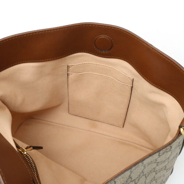 12430318 4 Gucci GG Supreme Tote Bag Leather Beige Brown