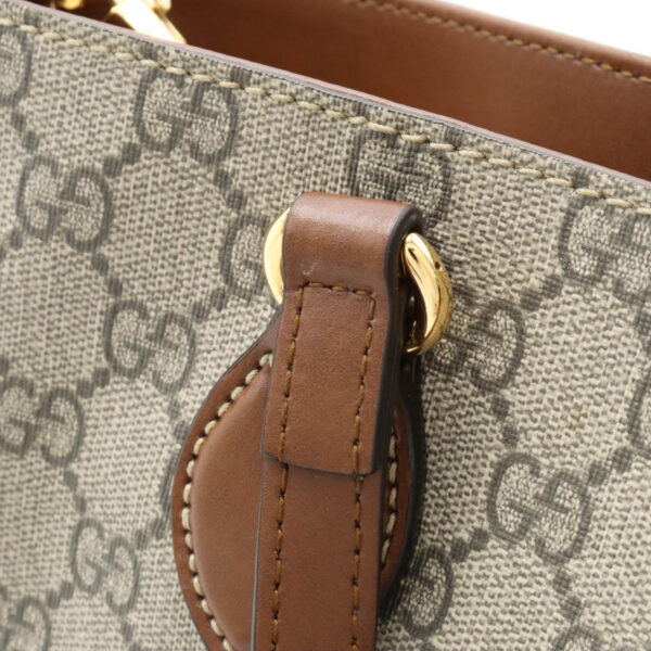 12430318 7 Gucci GG Supreme Tote Bag Leather Beige Brown