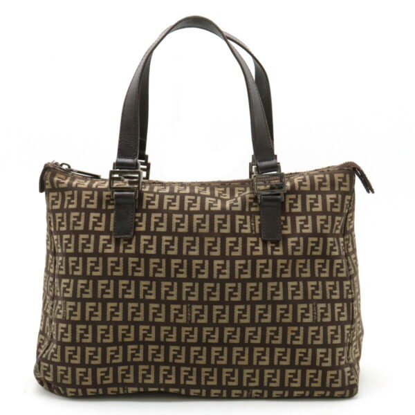 12430428 1 Fendi Zucchino Tote Bag Leather Brown