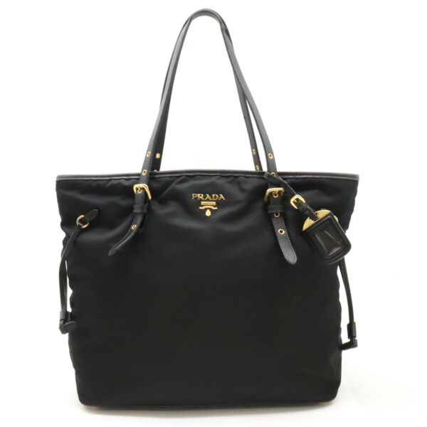 12430451 1 Prada Tote Bag Nylon Leather Nero Black