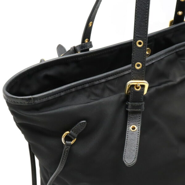 12430451 7 Prada Tote Bag Nylon Leather Nero Black