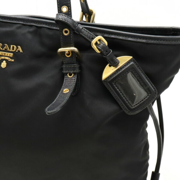 12430451 8 Prada Tote Bag Nylon Leather Nero Black