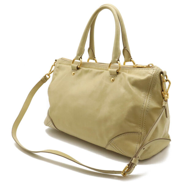 12430516 2 Prada Tote Bag 2WAY Leather Beige