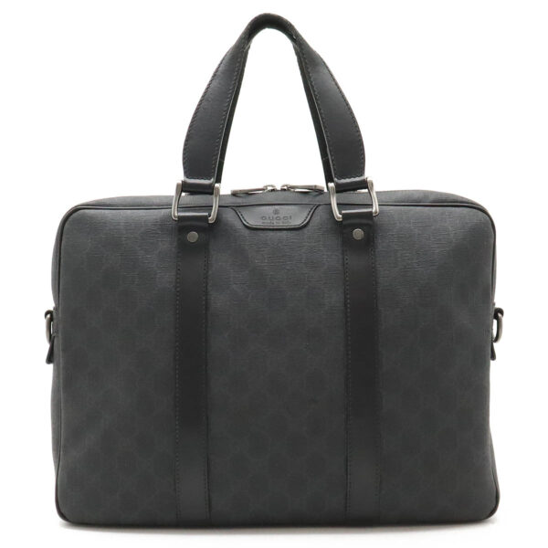 12430524 1 Gucci GG Supreme Business Bag Leather Dark Gray