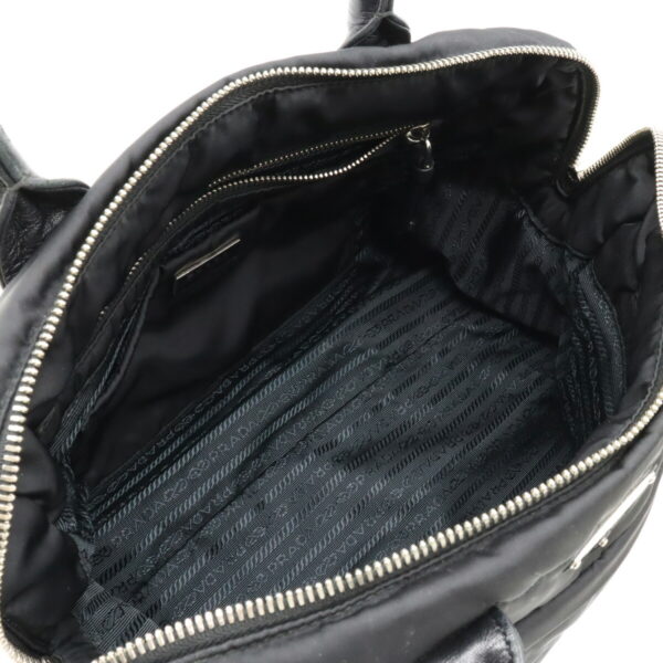 12430653 5 Prada Bomber Handbag Tote Bag Nylon Leather Nero Black